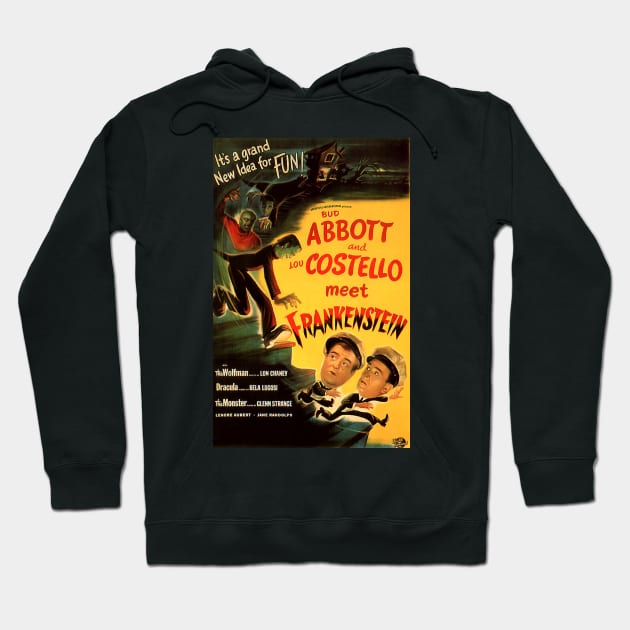 Classic Horror-Comedy Poster - Abbott and Costello Meet Frankenstein Hoodie by Starbase79